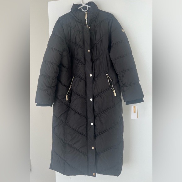 Michael Kors Women's Black Quilted Long Coat new with tags size Xl